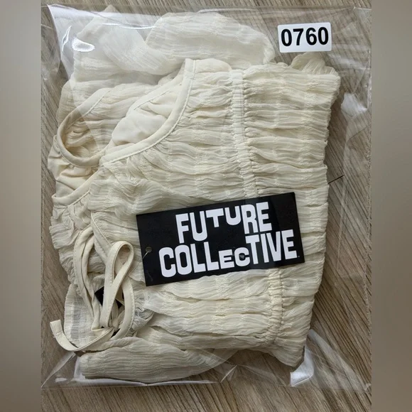 Future Collective Women's Gathered Corset Top - Cream - M - Picture 10 of 10